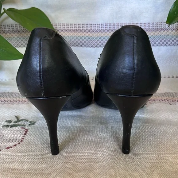 143 Girl Women’s Owanda Closed Pointy Toe Pump Black Slip-On Heels, Size 8 - Picture 7 of 16
